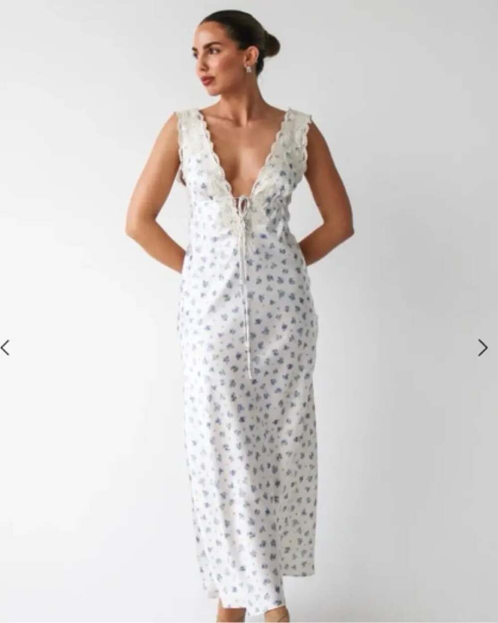 RUMOURS Venice Size S Blue Floral Maxi Dress Cottagecore Eurosummer Coquette